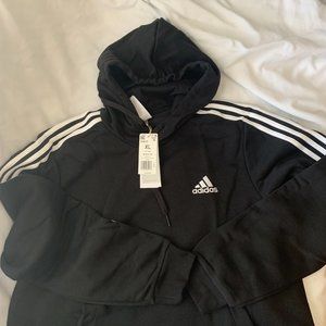 adidas Women's Essentials 3-stripes Fleece Sweatshirt- Extra Small